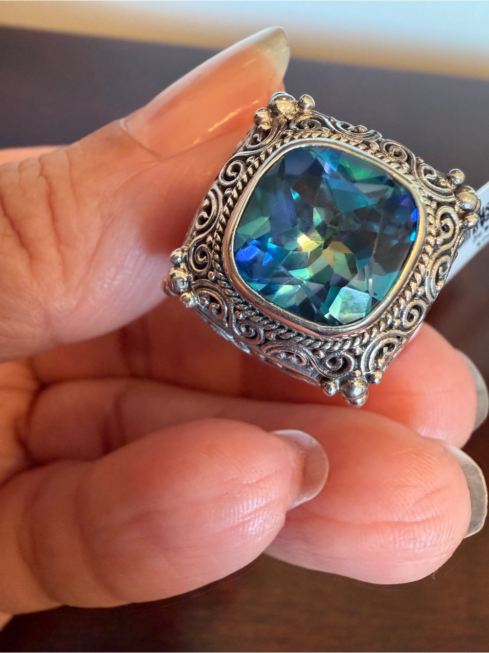 NWT SARDA STERLING SILVER RING, SZ 9, QUARTZ, BEAUTIFUL